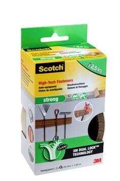 Scotch Strong Fasteners RF5740, Clear, 1 Set of 2 Strips 25 mm x 1.2 mm