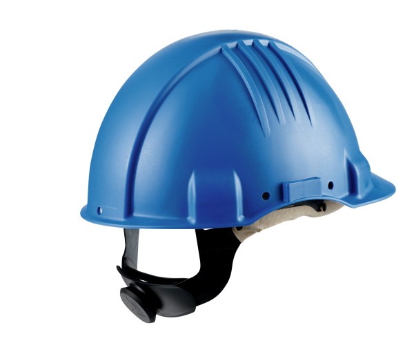 3M™ High Heat Helmet, Ratchet, Dielectric 440v, Leather Sweatband, Blue, G3501M–BB