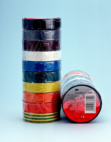 Vinyl Electrical Tape Temflex 1500 0.15mm x 15mm x 10m Blue PVC Insulation 3M 