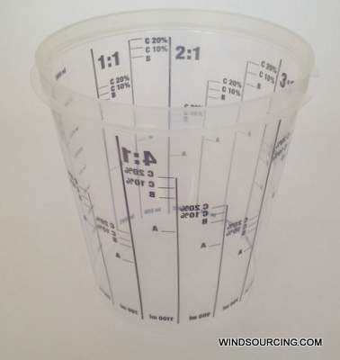 Mixing cup 2300 ml with Scale and volume units
