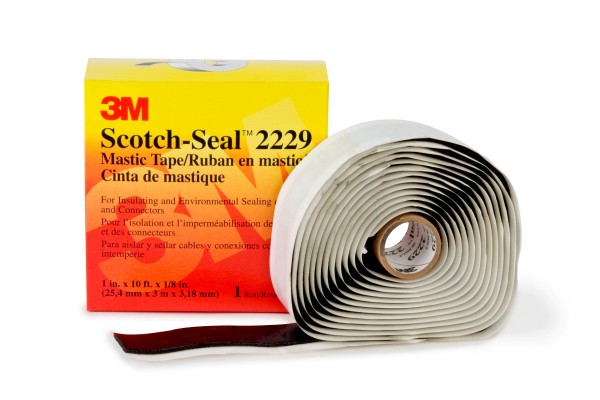 3M™ Scotch-Seal™ 2229 Mastic Tape, Black, 25 mm x 3.05 m (1 in x 10 ft)