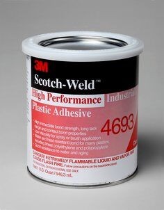 3M High Performance Industrial Plastic Adhesive 4693, Light Amber, 946 ml