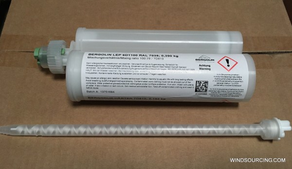 Bergolin LEP (leading edge protection) 6D1100, RAL 7035, 0,542 kg cartridge incl. mixing nozzle