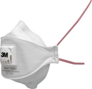 3M 9332+ Aura disposable breathing mask, FFP3, with valve