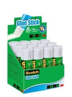 Scotch Permanent Glue Stick, Display of 12 Sticks 40 g