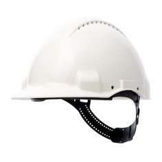 3M Hard Hat, Uvicator, Pinlock, Ventilated, Plastic Sweatband, White, G3000CUV-VI