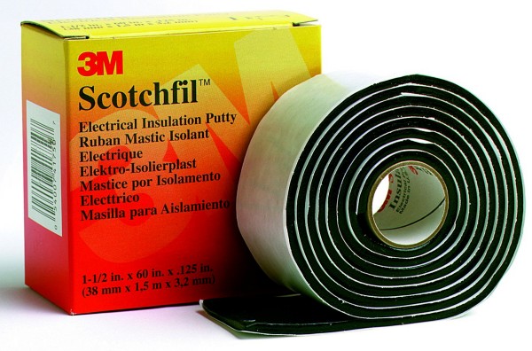3M™ Scotchfil™ Buthyl-Kautschuk-Band, selbstverschweißend, Schwarz, 38 mm x 1,5 m, 3 mm