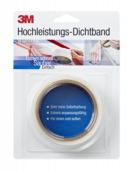 3M™ Hochleistungs-Dichtband, Transluzent, 38 mm x 1.5 m, 1.0 mm, Kurzrolle