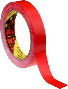 Scotch Performance Coloured PVC Film Tape 6893, Red, 9 mm x 66 m
