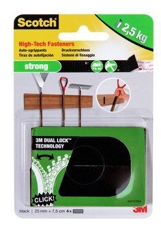 Scotch Strong Fasteners 2 Sets of 2 Strips Black 25 mm x 75 mm