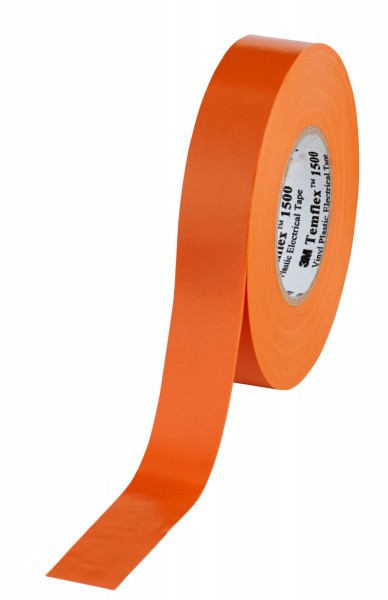 3M™ Temflex™ 1500 Vinyl Electrical Tape, Orange, 19 mm x 25 m (0.75 in x 82 ft)