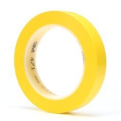 3M Vinyl Tape 471F, Yellow, 19 mm x 33 m, 0.14 mm, Bulk