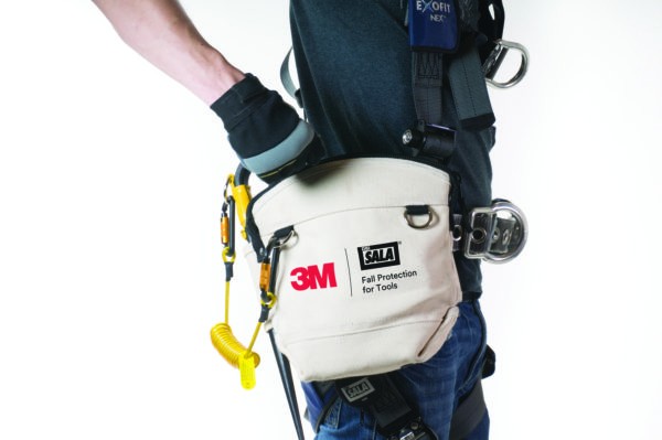 3M DBI-SALA Werkzeugtasche, Segeltusch, weiß, selbstverschließend, diverse Metall-Ösen, 2 Innen-Tasc