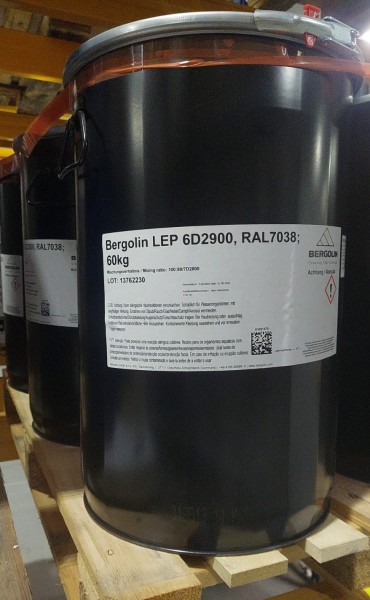 Bergolin LEP 6D2900 2K-edge protection 60 kg drum, RAL7038