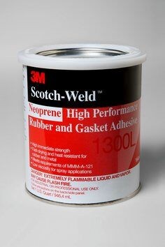 3M Neoprene High Performance Rubber and Gasket Adhesive 1300L, Gold-Yellow, 1 L