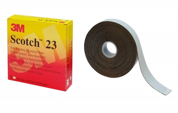 Scotch® 23 Selbstverschweißendes Ethylen-Propylen-Kautschuk-Band, Schwarz, 25 mm x 9,15 m, 0,76 mm