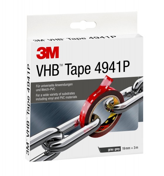 3M™ VHB™ Tape Roll 4941P, Grey, 19 mm x 3 m, 1.1 mm