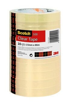 Scotch 508 Transparent Tape tower of 10 Rolls 15mm x 66m