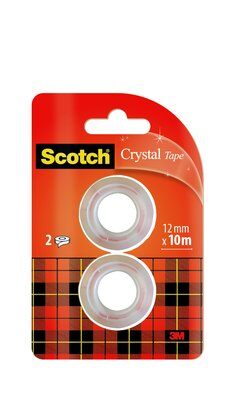 Scotch Crystal clear Tape Refill Pack of 2 Rolls 12mm x 10 m